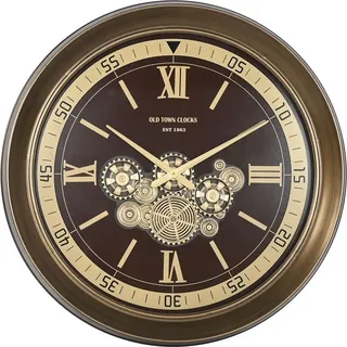 Wanduhr Home ESPRIT Gold Granatrot Kristall Eisen Glam 100 x 14 x 100 cm