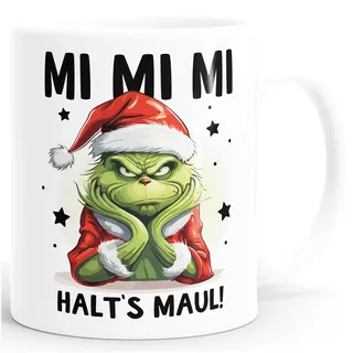 MoonWorks® Weihnachtsnörgler Tasse Anti Weihnachten Spruch Ironie Sarkasmus lustige Weihnachtsbecher Geschenke für Weihnachtsmuffel Weiss standard