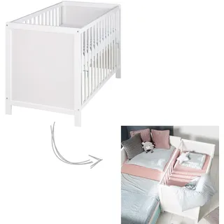 roba 2 in 1 Babybett Weiß 60 x 120 cm