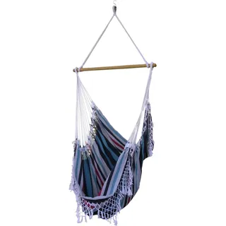 Vivere Brazilian, Hängende Hängematte, 113 kg, 1 Person(en), Baumwolle, Mehrfarbig, 609,6 mm - Blau