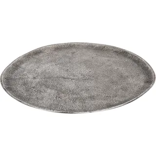 EGLO LIVING Dekoschale Forleyet, elegante Schale zum Dekorieren | flacher Dekoteller handmade aus Aluminium in Nickel-Antik, Metallteller 30,5 x 27,5 cm