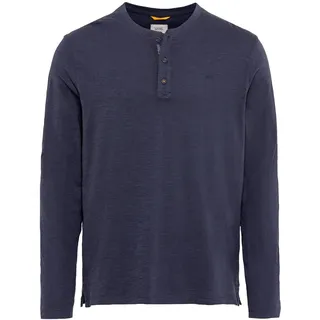 camel active Herren Langarm Henleyshirt aus Reiner Baumwolle