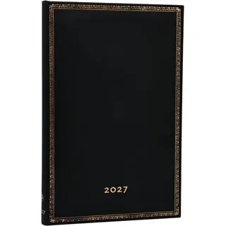 12-Monatskalender 2027 Black Edition Maxi Vertikal: 1 Woche = 2 Seiten