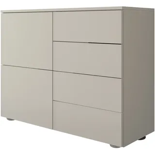 Kommode BORCHARDT MÖBEL "Rova, modern, grifflos, praktisch, 2 Türen", kaschmir, B:93cm H:72cm T:35cm, Holzwerkstoff, Sideboards, Kommode, Push-To-Open, verstellbare Einlegeböden, viel Stauraum, Breite 93cm