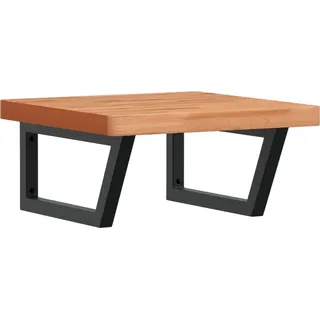 vidaXL Waschbeckenregal Wandmontage Stahl und Massivholz Buche - Braun