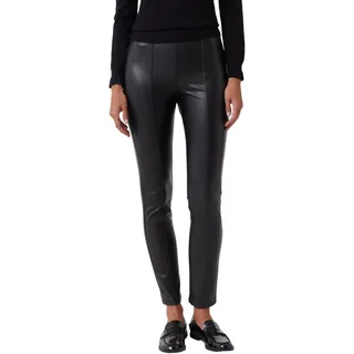 Comma, Comma Leggings mit Ziernähten aus Lederimitat