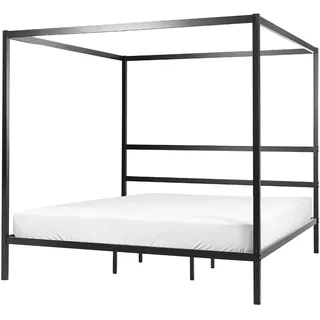 Beliani Himmelbett Metall schwarz 180 x 200 cm