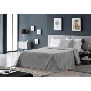 Home affaire Tagesdecke »Toscana«, Tagesdecke, Wohndecke, Überwurf für Bett, Tisch oder Sofa, Material 60% reycelte Baumwolle und 40% Polyester, Streifen Design, Kinder- und Erwachsenendecke, grau