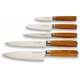 Echtwerk Damaszener Messerset 5-tlg. Braun/Silber