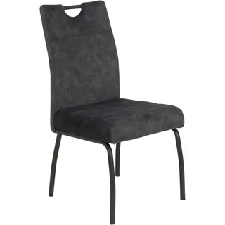 Hela 4-Fußstuhl EVELYN 100% Polyester schwarz 2er Set