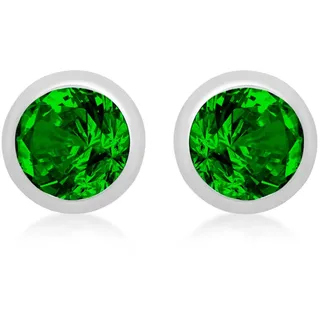 Amazon Essentials Ohrstecker aus Sterlingsilber, grüner Zirkonia, Geburtsstein Mai
