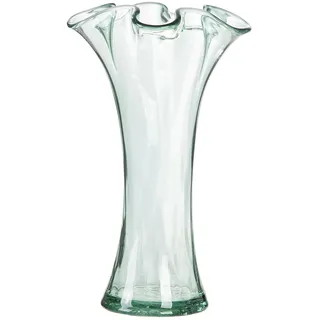 GILDE Vase Artesania - Glas - bauchig - organisch - grün - Höhe 30cm x Ø 20cm - Europäische Herstellung
