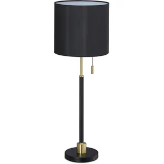 Relaxdays Tischlampe Zugschalter Gold