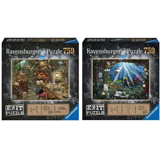 Ravensburger 19952 Hexenküche 759 Teile Exit Puzzle & 19953 Im U-Boot 759 Teile Exit Puzzle