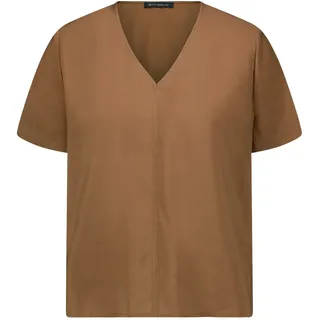 Klassische Bluse BETTY BARCLAY "Blusenshirt kurzarm", Damen, Gr. 42, braun (classic nougat), Obermaterial: 83% Modal CMD. 17% Polyester PES., Blusen Klassische Bluse