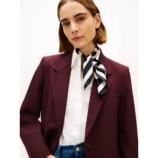 Tommy Hilfiger Seidentuch "TH ELEVATED CHIC SILK SQUARE" im Streifen-Look und mit Logo-Print, space blau