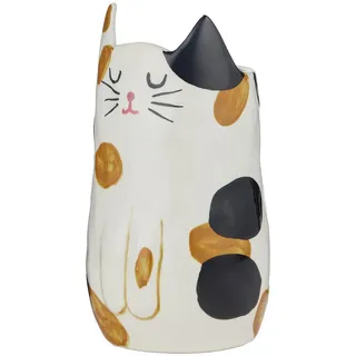 Butlers Vase Pablo Katze - Steingut - Beige , Beige, Schwarz , Keramik , 20 cm , Dekoration, Vasen, Keramikvasen