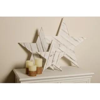 Dekostern "Weihnachtsstern, Dasher, Weihnachtsdeko", weiß, Holzwerkstoff, MYFLAIR MÖBEL & ACCESSOIRES, Dekosterne, Dekostern, aus Holz, in drei verschiedenen Größen