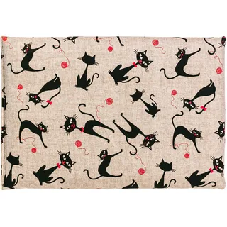 Zirbenkissen 30x20cm, Katze-Mimi + Bio Inlett natur Zirbenholzspäne im Zirbenholzkissen