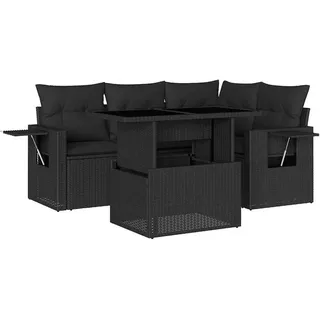 vidaXL 5-tlg. Loungeset schwarz