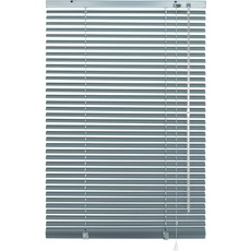 Bild Alu-Jalousie ohne Bohren, Zum Klemmen, Inkl. Klemmträgern, Sichtschutz, Lichtschutz, Blendschutz, Aluminium-Jalousie, Silber-Blau, 90 x 175 cm