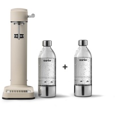 Aarke Carbonator 3, Wassersprudler aus Edelstahl mit 2 x BPA-frei Flaschen, Sand Finish