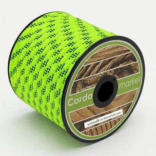 CORDAMARKET 10mm Drillseil, Erwachsene Unisex, Grün Fluor, 25 m