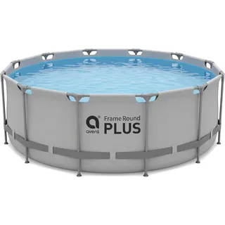 Avenli Frame Plus Pool 366x100cm, Aufstellpool rund, ohne Pumpe, grau - Grau