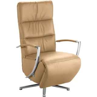 Cantus Relaxsessel , Honig , Metall , Echtleder , Color-Finish-Leder , 64x112x80 cm , Fußauswahl, Lederauswahl, Stoffauswahl, Relaxfunktion , Wohnzimmer, Sessel, Ledersessel