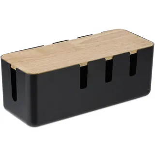 Relaxdays Kabelbox 32,3 x 14,7 x 14,5 cm 12-tlg. schwarz
