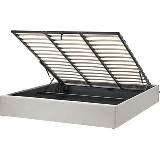 Beliani Polsterbett, Hellgrau Textil, 180x200 cm