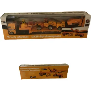 Autotransporter mit Baufahrzeugen bestückt Maßstab 1:32