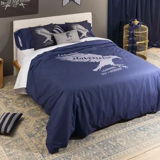 Belum Bettbezug Harry Potter, Bettbezug mit Knöpfen 100% Baumwolle, Modell Ravenclaw Values, für 120 cm Bett (200 x 200 cm)
