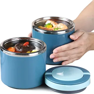 Thermobehälter mit Griff , 1000ml Edelstahl Warmhaltebehälter für Kinder , Thermo Lunchbox Speisebehälter Essensbehälter Warmhaltebox , praktischer Müslibecher für Essen Suppen Babybrei...