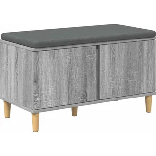 Flurbank mit Kissen mit Speicher Graues Sonoma 80 x 38 x 46 cm - Grau