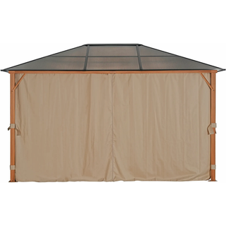 Pavillon KONIFERA "Aruba", grau (braun, beige), B/H/T: 400cm x 260cm x 300cm, Pavillons, Pavillon, Gestell aus Aluminium, Dach aus Polycarbonat-Stegplatten