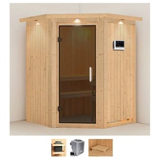 Bild von Sauna »Liva«, (Set), 9 KW-Bio-Ofen mit externer Steuerung beige
