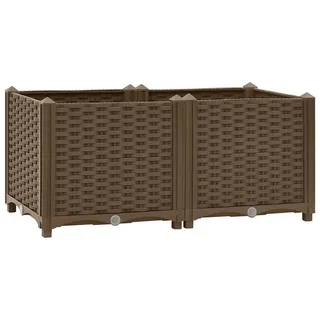 vidaXL Hochbeet 80/40/38 Cm Polypropylen , Braun , Kunststoff , Rechteckig , 40x38x80 cm , Gartenzubehör, Hochbeete