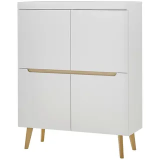 furn.design Isgard 107 x 134 x 40 cm weiß / Eiche