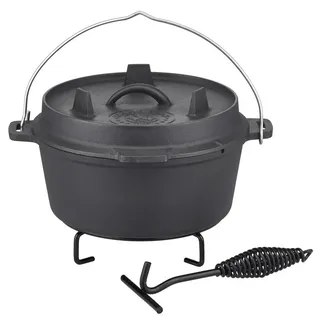 GSW Dutch-Oven-Set , Schwarz , Metall , 4-teilig , Grills, Grillzubehör