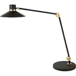 Fabas Luce Led-Schreibtischleuchte , Schwarz, Goldfarben , Metall , 85 cm , DIN EN ISO 9001 , drehbar, Lesearm, 4-fach schaltbar, Touch-Schalter (on/off), schwenkbar, Farbtemperaturwechsler , Lampen & Leuchten, Innenbeleuchtung, Tischlampen, Schreibtischlampen