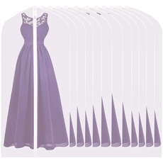 Kleidersäcke, 12 Stück 60 x160 CM, Atmungsaktiv Lange Brautkleider Kleidertaschen Mantel Kleiderbezüge Taschen Mottenresistente hängende Kleidersäcke mit Reißverschluss für lange Kleider Anzüge Mantel