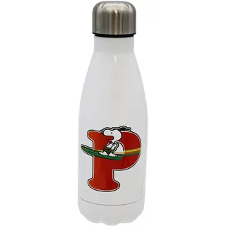CYPBRANDS Snoopy Wasserflasche aus Edelstahl, luftdicht, Mehrfarbig, 550 ml, Weiß, offizielles Lizenzprodukt