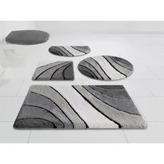 Bild von Badematte »Josie«, Höhe 20 mm, rutschhemmend beschichtet, Hoch-Tief-Effekt, Badteppich, Badematten, auch als 3 teiliges Set erhältlich, grau