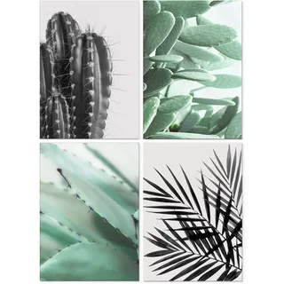 Homelov Premium Poster Set | 4 x DIN A4 – 21x30 cm | 100% Holzfreies Papier & Hochwertiger Kunstdruck | Kostenlose Wallpaper & Aufkleber | » Boho Set «