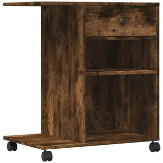 vidaXL Druckerständer mit Rollen Räuchereiche 60x40x68,5 cm - Braun