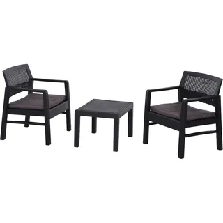PROGARDEN Balkonset Kraka 3-teilig anthrazit