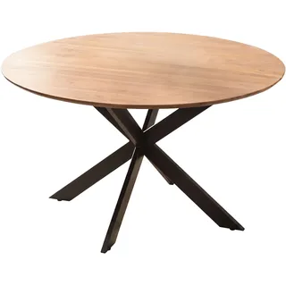 Esstisch HOME AFFAIRE "Soho rund", natur, schwarz, natur, B:130cm H:77cm, Tische, Esstisch, tolle Optik