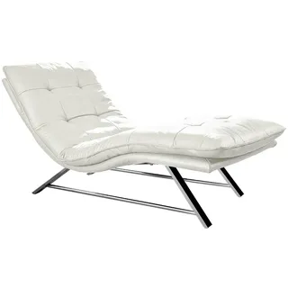 W.SCHILLIG Relaxliege "daily dreams" in Waffelkissen-Optik, wahlweise mit Motor, Kufengestell, in 2 Breiten, weiß z59
