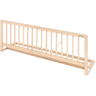 Pinolino Bettschutzgitter Comfort, Bettgitter Holz, Rausfallschutz für Kinderbett & Elternbett, Buche massiv, montagefrei, unter Matratze, Verbindungsgurt, bis 19cm, 115 x 32 x 40cm, unbehandelt